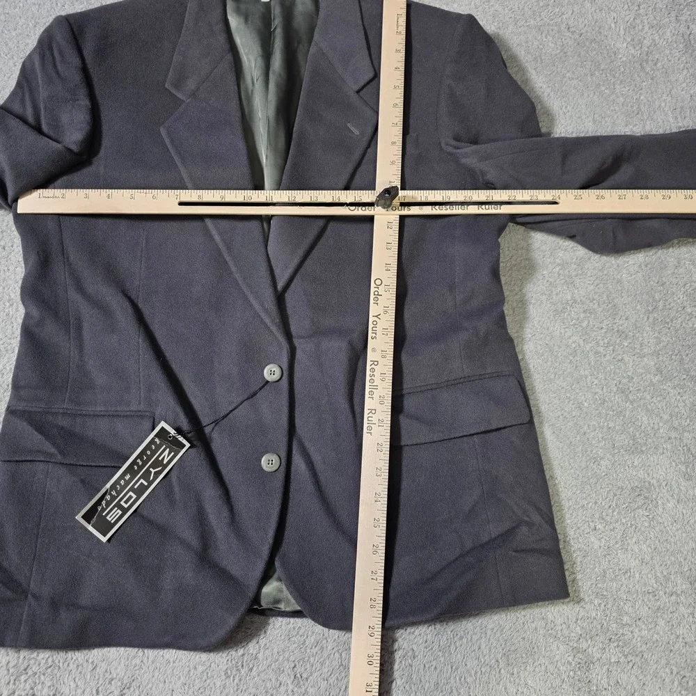 Zylos George Machado Mens 44R Blazer Grey Cashmere Merino Wool Sport Coat Gallo